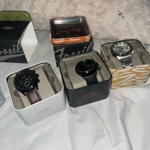 3 fossil watches, brand new, never worn.Purchased from Fossil. Selling as a set.